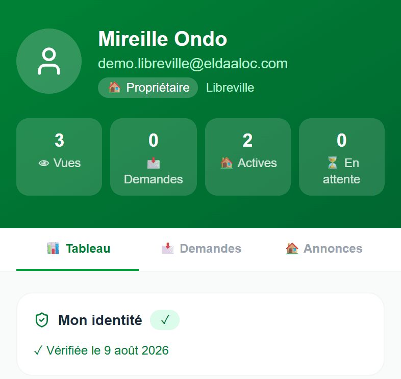 Profil propriétaire vérifié